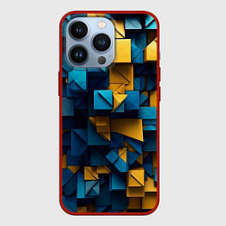 Чехол для iPhone 13 Pro Объёмная геометрия, цвет: 3D-красный