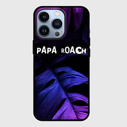Чехол для iPhone 13 Pro Papa Roach neon monstera, цвет: 3D-черный