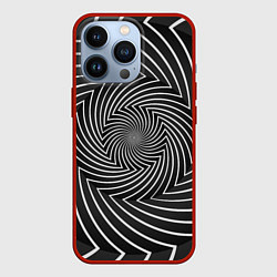 Чехол для iPhone 13 Pro Оптическая иллюзия изогнутые линии, цвет: 3D-красный