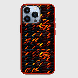 Чехол iPhone 13 Pro Black orange texture