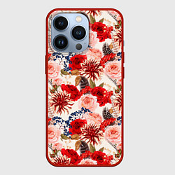 Чехол для iPhone 13 Pro Цветочный букет Flower bouquet, цвет: 3D-красный