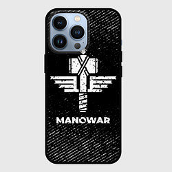 Чехол для iPhone 13 Pro Manowar с потертостями на темном фоне, цвет: 3D-черный