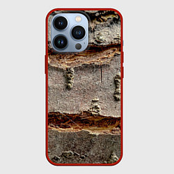 Чехол для iPhone 13 Pro Деревянный разлом, цвет: 3D-красный