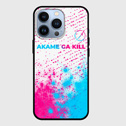 Чехол для iPhone 13 Pro Akame ga Kill neon gradient style: символ сверху, цвет: 3D-черный