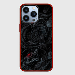 Чехол для iPhone 13 Pro Dragon and samurai, цвет: 3D-красный