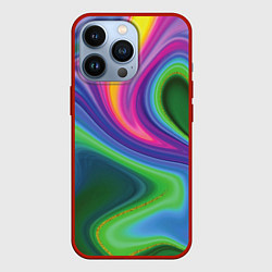 Чехол для iPhone 13 Pro Color abstraction, цвет: 3D-красный