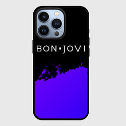 Чехол для iPhone 13 Pro Bon Jovi purple grunge, цвет: 3D-черный