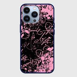 Чехол для iPhone 13 Pro Блэкпинк - автографы, цвет: 3D-тёмно-синий