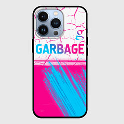 Чехол для iPhone 13 Pro Garbage neon gradient style: символ сверху, цвет: 3D-черный