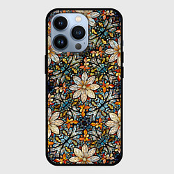 Чехол для iPhone 13 Pro Витражная мозайка, цвет: 3D-черный