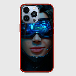 Чехол для iPhone 13 Pro Cybergirl, цвет: 3D-красный