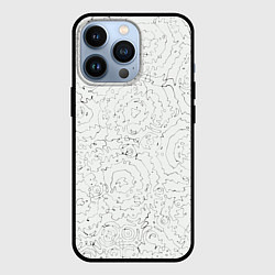Чехол для iPhone 13 Pro Хаотичная черно-белая рябь - узор Хуф и Ся, цвет: 3D-черный