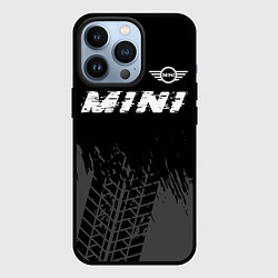 Чехол для iPhone 13 Pro Mini speed на темном фоне со следами шин: символ с, цвет: 3D-черный