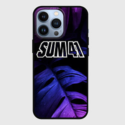 Чехол для iPhone 13 Pro Sum41 neon monstera, цвет: 3D-черный