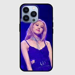 Чехол для iPhone 13 Pro Rose Blackpink blue background, цвет: 3D-черный