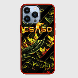 Чехол для iPhone 13 Pro CS GO fire logo, цвет: 3D-красный