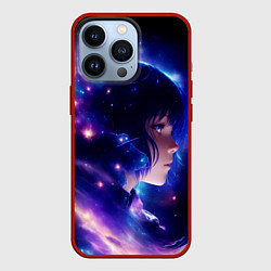 Чехол для iPhone 13 Pro Космическая женщина, цвет: 3D-красный