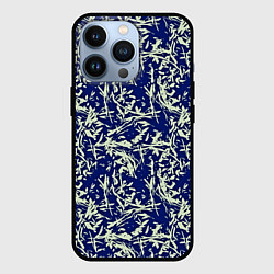 Чехол для iPhone 13 Pro Абстракция темно-синий, цвет: 3D-черный