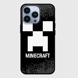 Чехол для iPhone 13 Pro Minecraft glitch на темном фоне, цвет: 3D-черный