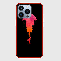 Чехол для iPhone 13 Pro Творческий город, цвет: 3D-красный