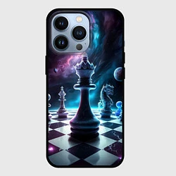 Чехол для iPhone 13 Pro Космические шахматы, цвет: 3D-черный