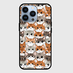 Чехол для iPhone 13 Pro Паттерн милые котики, цвет: 3D-черный