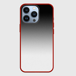 Чехол для iPhone 13 Pro Black and white gradient, цвет: 3D-красный