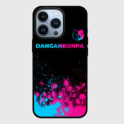 Чехол для iPhone 13 Pro Danganronpa - neon gradient: символ сверху, цвет: 3D-черный