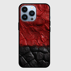 Чехол для iPhone 13 Pro Черная красная текстура, цвет: 3D-черный