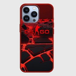 Чехол для iPhone 13 Pro CS GO red neon texture, цвет: 3D-красный