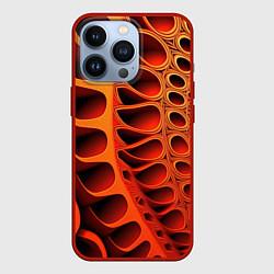 Чехол для iPhone 13 Pro Объемная оранжевая абстракция, цвет: 3D-красный