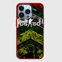 Чехол для iPhone 13 Pro CSGO абстрактный камуфляж, цвет: 3D-красный