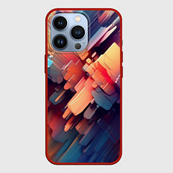 Чехол для iPhone 13 Pro Цветная абстракция каменных сланцев, цвет: 3D-красный