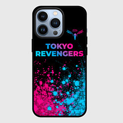 Чехол для iPhone 13 Pro Tokyo Revengers - neon gradient: символ сверху, цвет: 3D-черный