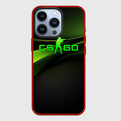 Чехол для iPhone 13 Pro CS GO black green logo, цвет: 3D-красный