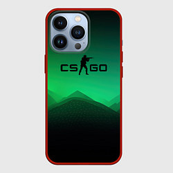 Чехол для iPhone 13 Pro CS GO green black background, цвет: 3D-красный