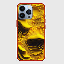 Чехол для iPhone 13 Pro Желтая объемная текстура, цвет: 3D-красный