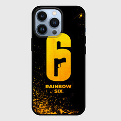 Чехол для iPhone 13 Pro Rainbow Six - gold gradient, цвет: 3D-черный