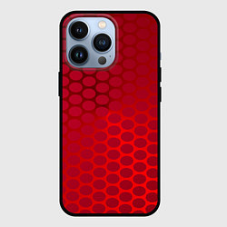 Чехол для iPhone 13 Pro Сотовый красный градиент, цвет: 3D-черный