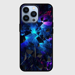 Чехол для iPhone 13 Pro Объемные летящие элементы, цвет: 3D-черный