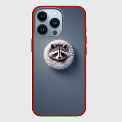 Чехол для iPhone 13 Pro Мордочка маленького енота, цвет: 3D-красный