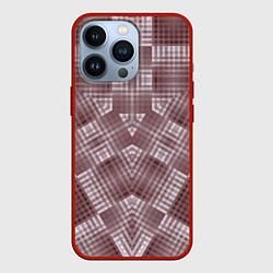 Чехол для iPhone 13 Pro В коричневых тонах геометрический узор, цвет: 3D-красный