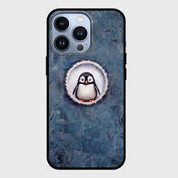 Чехол для iPhone 13 Pro Маленький забавный пингвинчик, цвет: 3D-черный