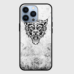 Чехол для iPhone 13 Pro Черно-белый разозленный волк, цвет: 3D-черный