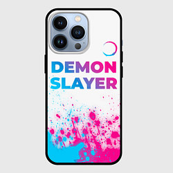Чехол для iPhone 13 Pro Demon Slayer neon gradient style: символ сверху, цвет: 3D-черный