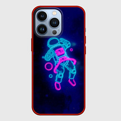 Чехол для iPhone 13 Pro Космонавт - неон, цвет: 3D-красный