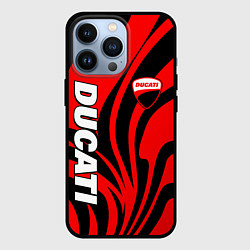 Чехол для iPhone 13 Pro Ducati - red stripes, цвет: 3D-черный