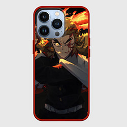 Чехол для iPhone 13 Pro Клинок рассекающий демонов Кёдзюро Рэнгоку, цвет: 3D-красный