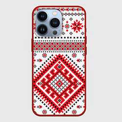 Чехол для iPhone 13 Pro Удмуртская роспись, цвет: 3D-красный