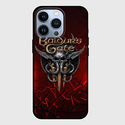 Чехол для iPhone 13 Pro Baldurs Gate 3 logo red, цвет: 3D-черный